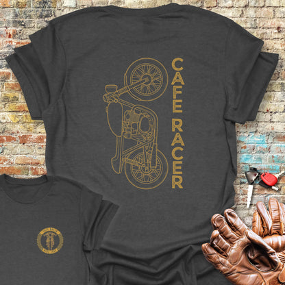 Café Racer Vertical Back Print T-Shirt