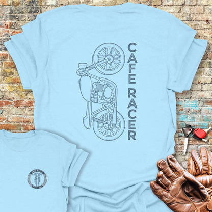 Café Racer Vertical Back Print T-Shirt