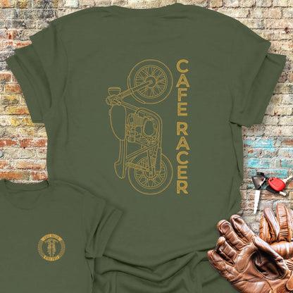 Café Racer Vertical Back Print T-Shirt