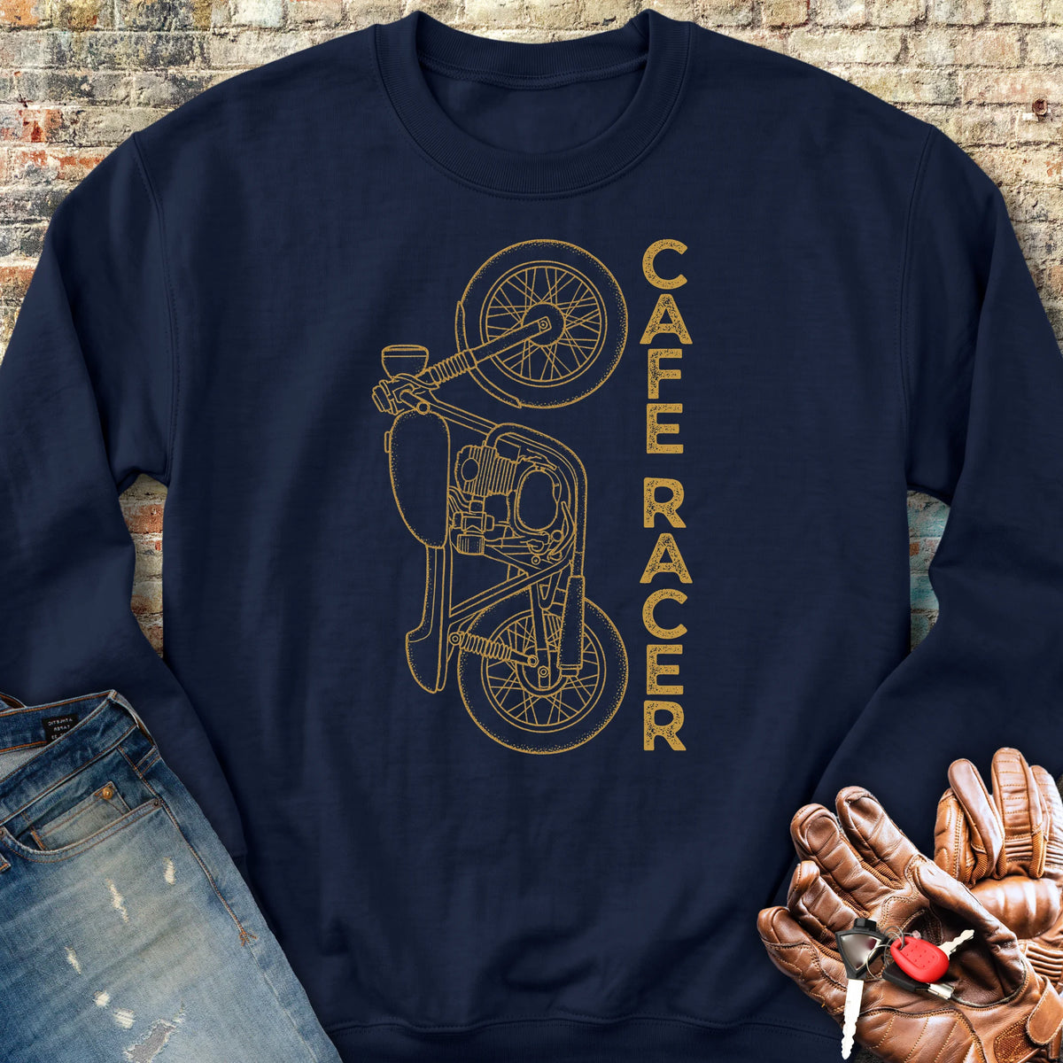 Café Racer Vertical Sweatshirt - Navy