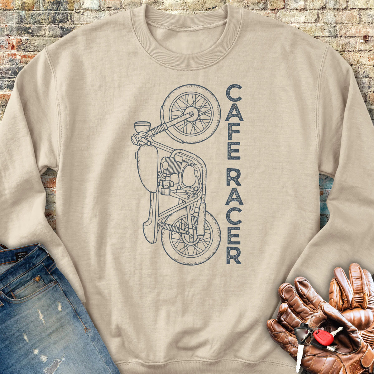 Café Racer Vertical Sweatshirt - Sand