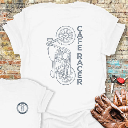 Café Racer Vertical Back Print T-Shirt