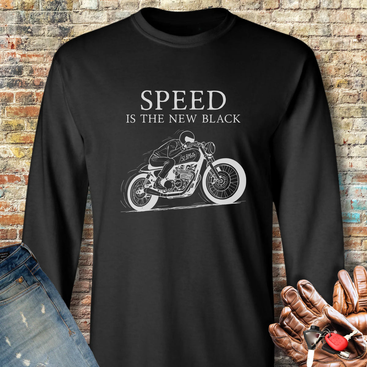 Cafe Speed Long Sleeve T-Shirt - Black