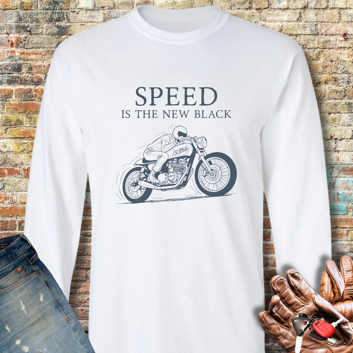 Cafe Speed Long Sleeve T-Shirt - White