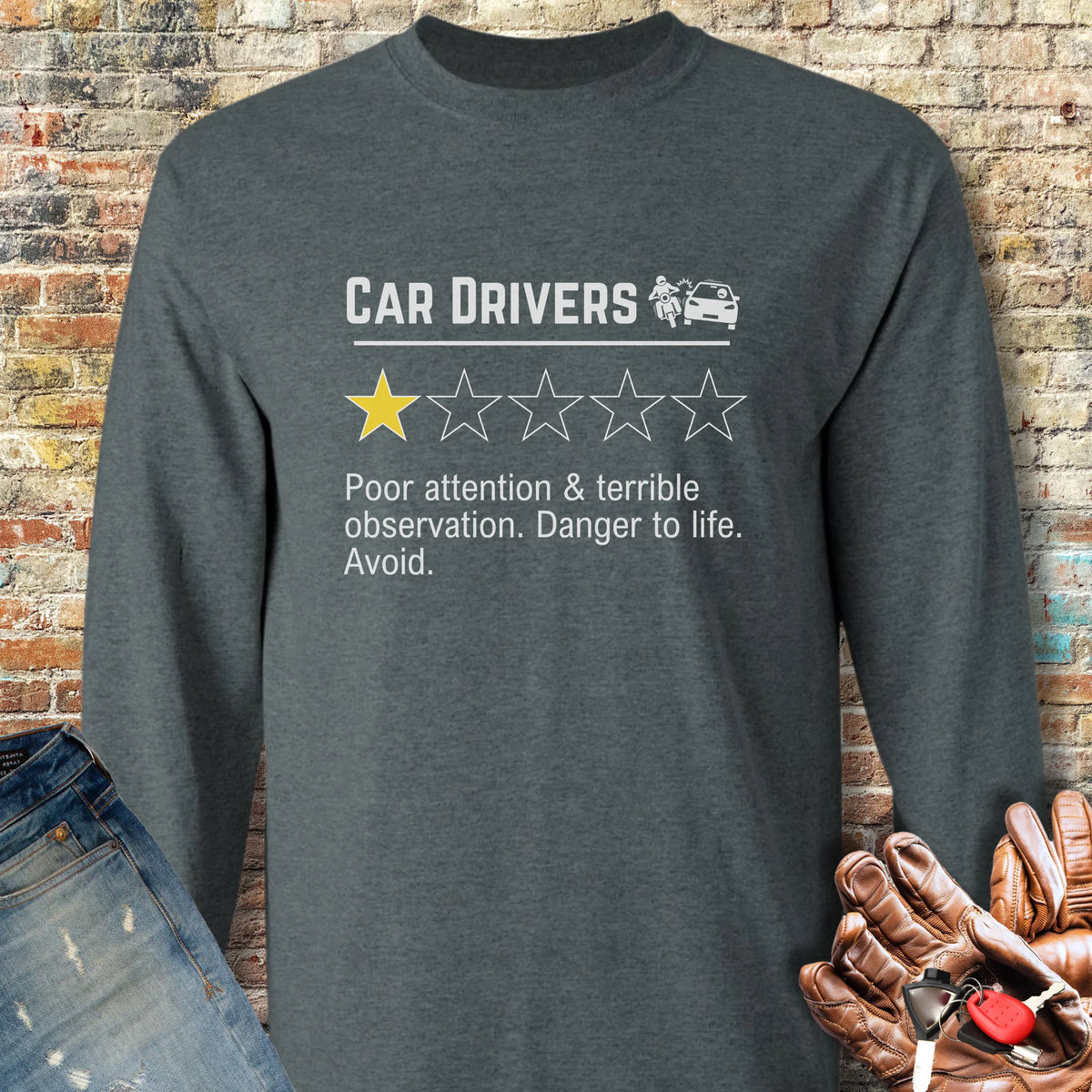 Car Drivers Long Sleeve T-Shirt - Dark Heather