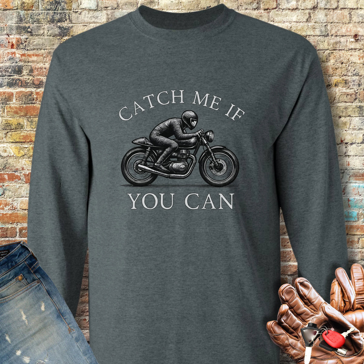 Catch Me Long Sleeve T-Shirt - Dark Heather