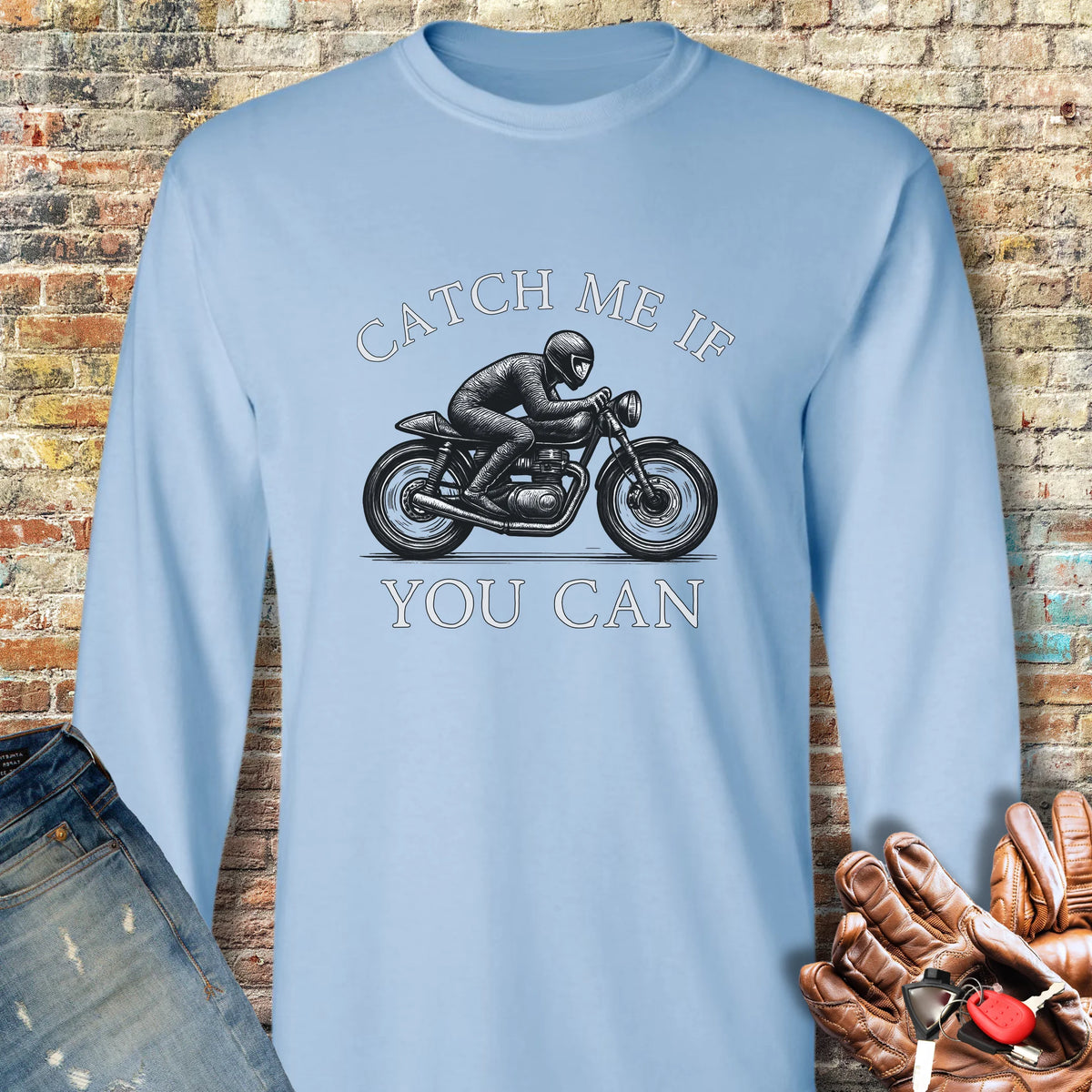 Catch Me Long Sleeve T-Shirt - Light Blue
