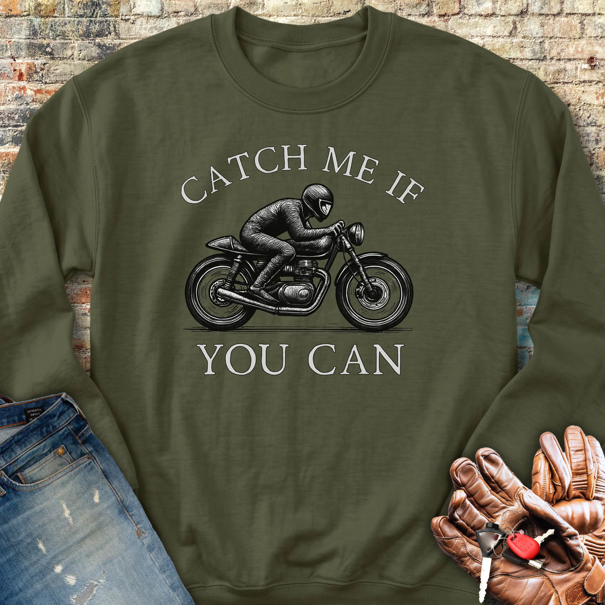 Catch Me Sweatshirt - Military Green
