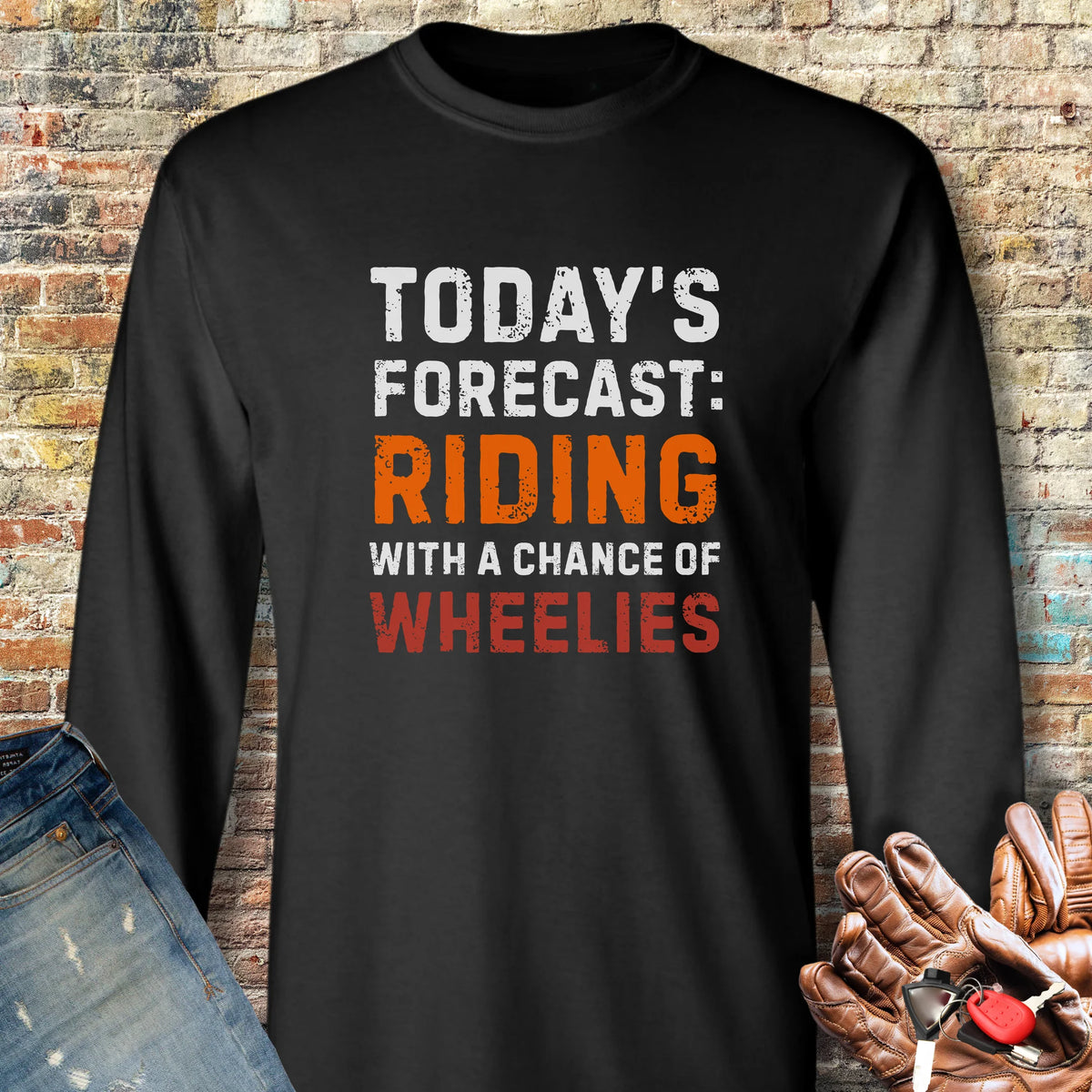 Chance of Wheelies Long Sleeve T-Shirt - Black