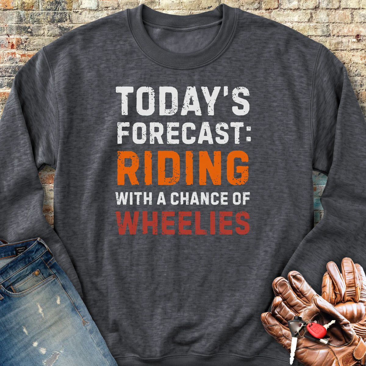 Chance of Wheelies Sweatshirt - Dark Heather