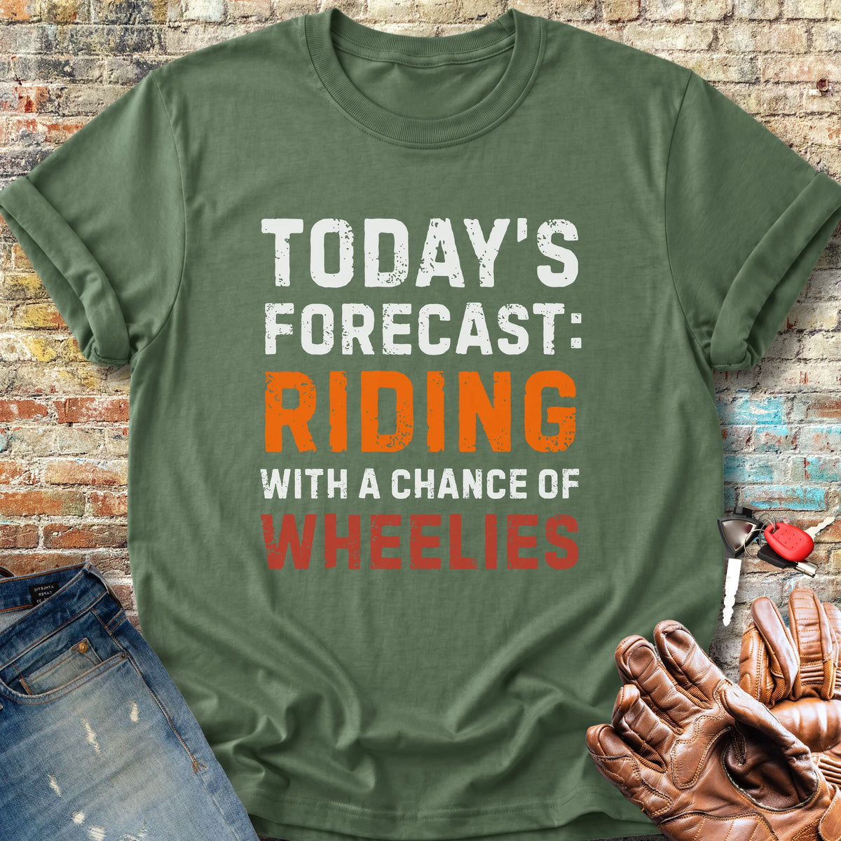 Chance of Wheelies Classic T-Shirt - Military Green