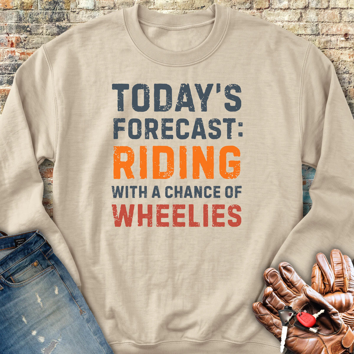 Chance of Wheelies Sweatshirt - Sand