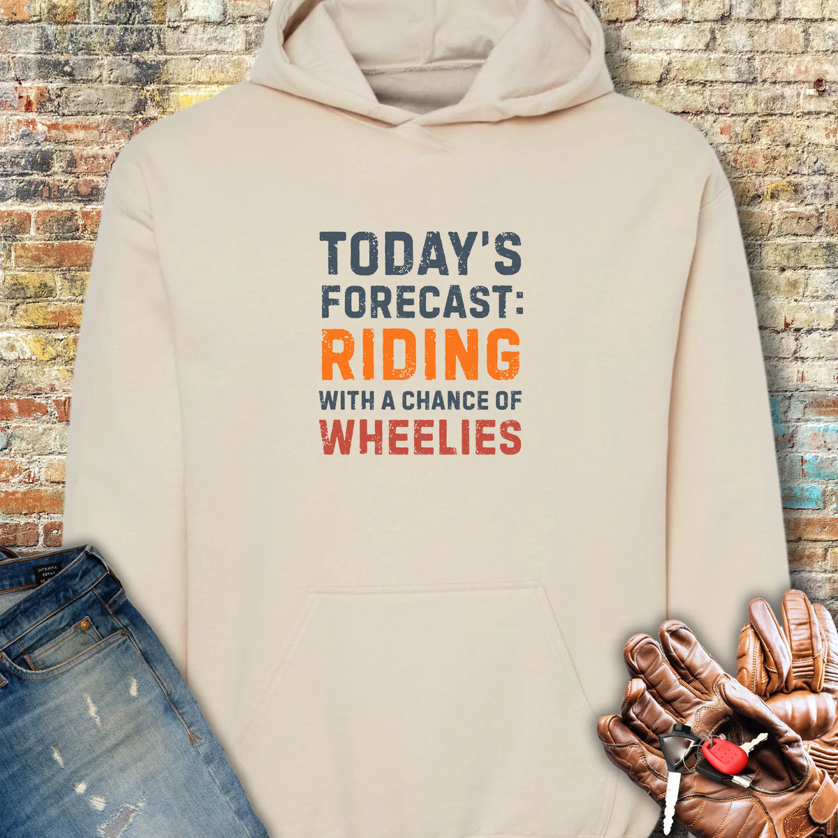 Chance of Wheelies Hoodie - Sand