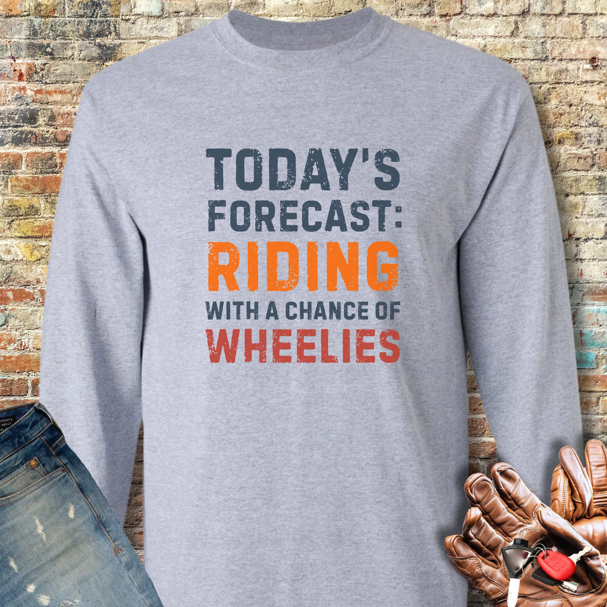 Chance of Wheelies Long Sleeve T-Shirt - Sport Grey