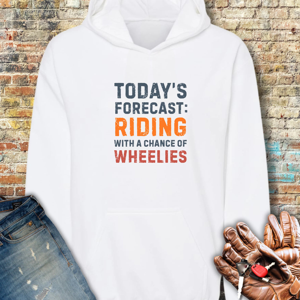 Chance of Wheelies Hoodie - White