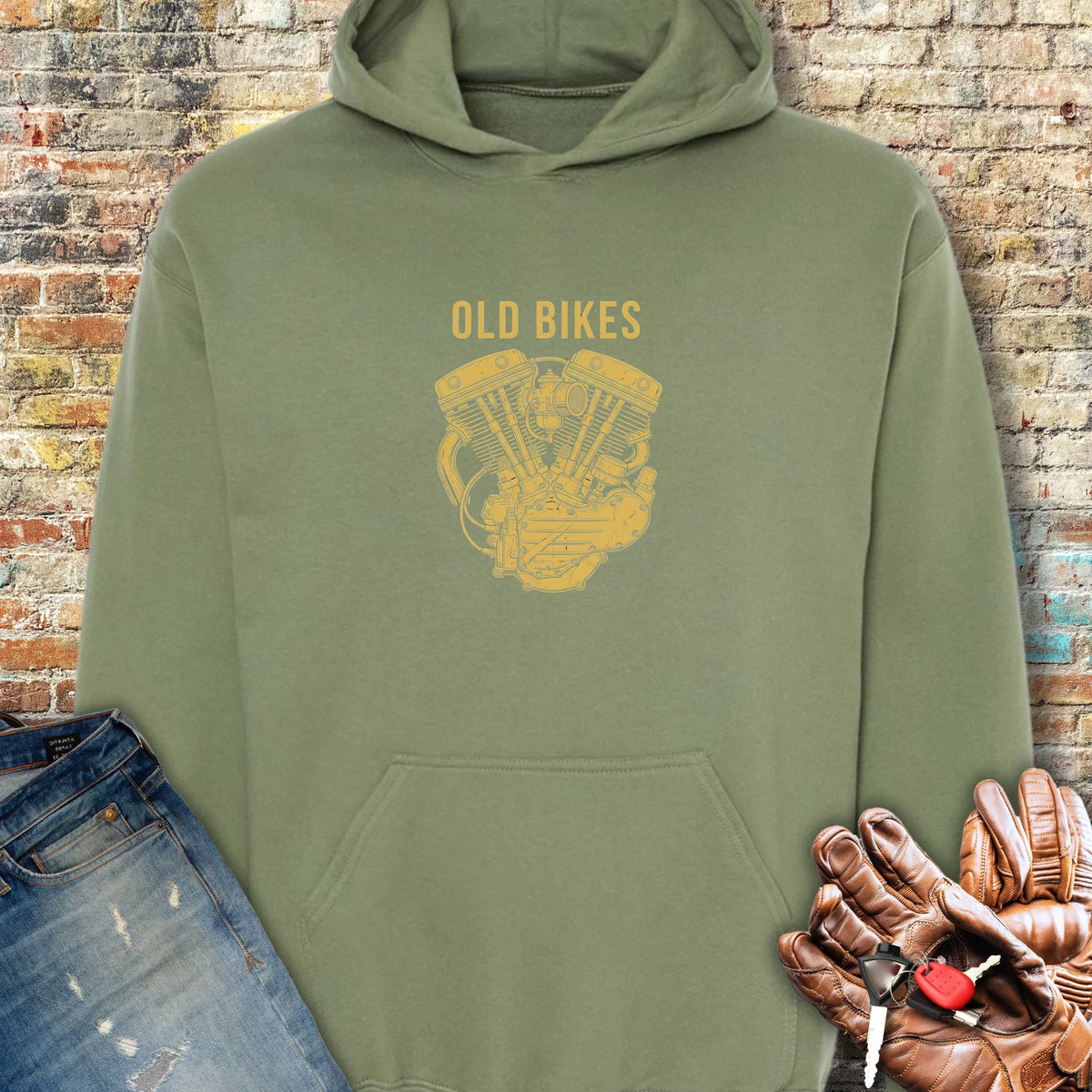 Character Included Hoodie - Military Green