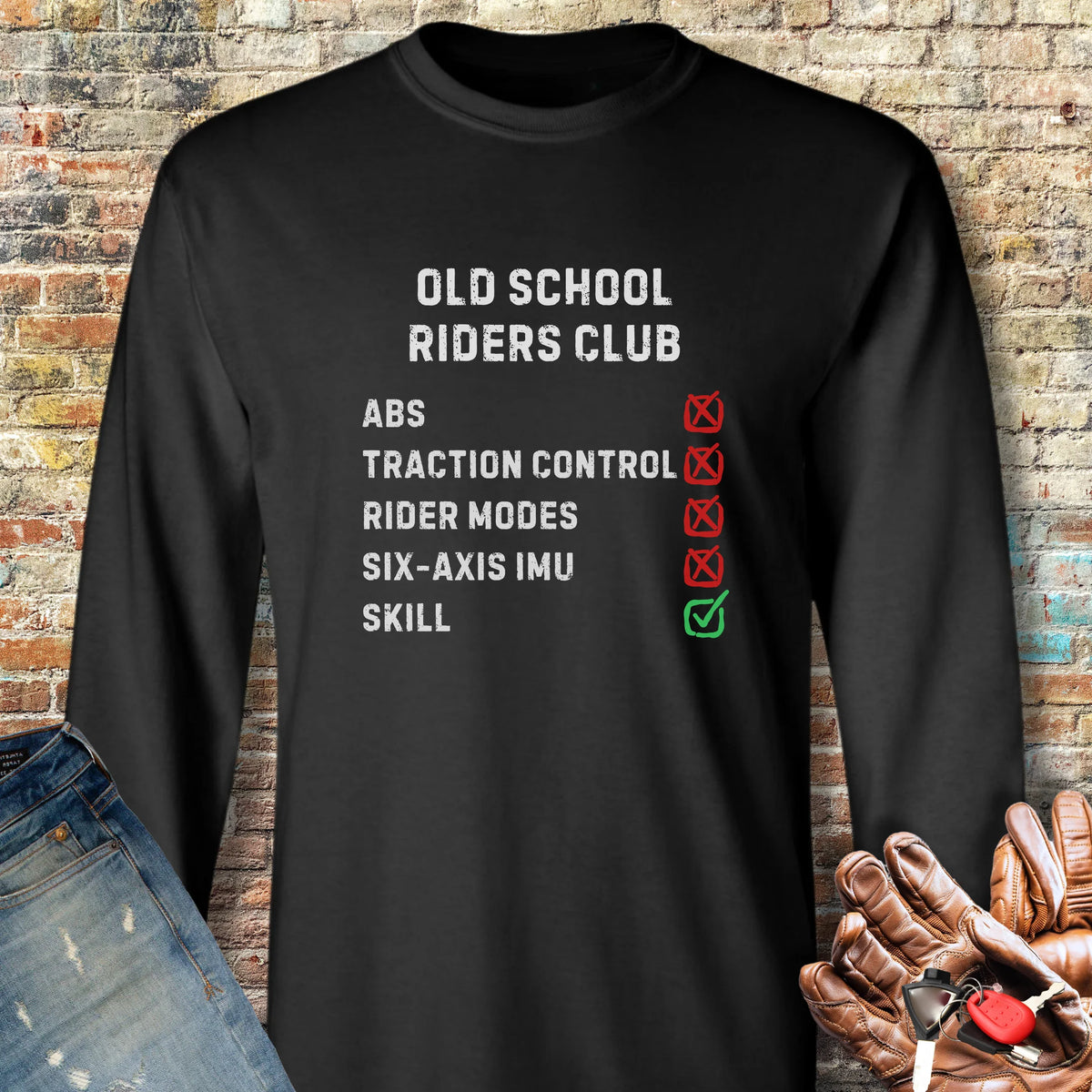 Checkbox Long Sleeve T-Shirt - Black