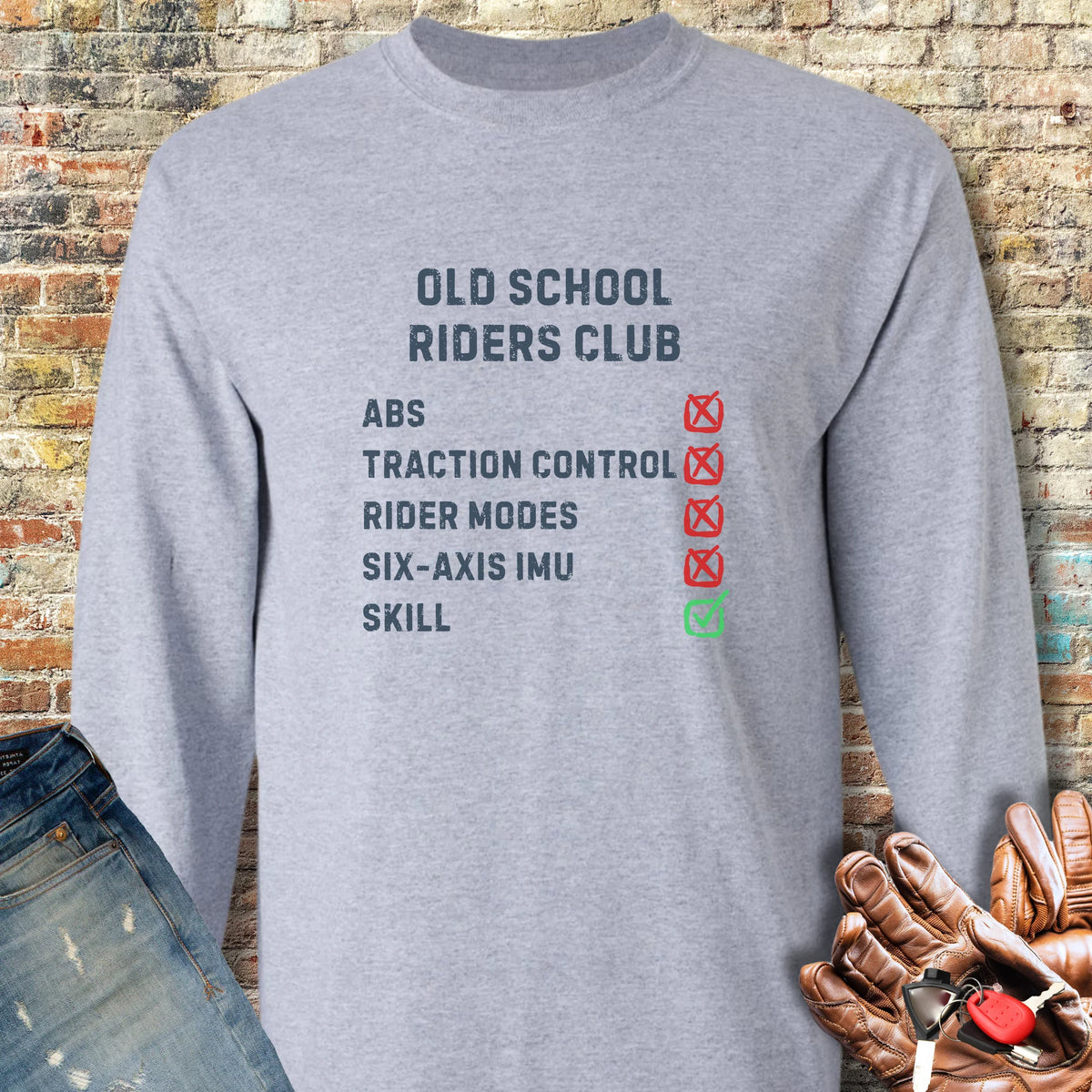 Checkbox Long Sleeve T-Shirt - Sport Grey