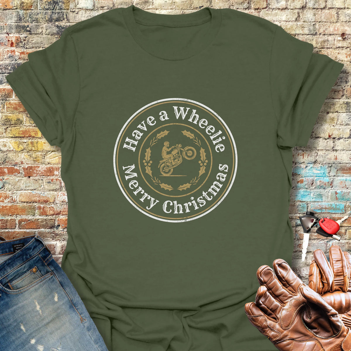Christmas Badge Softstyle T-Shirt - Military Green