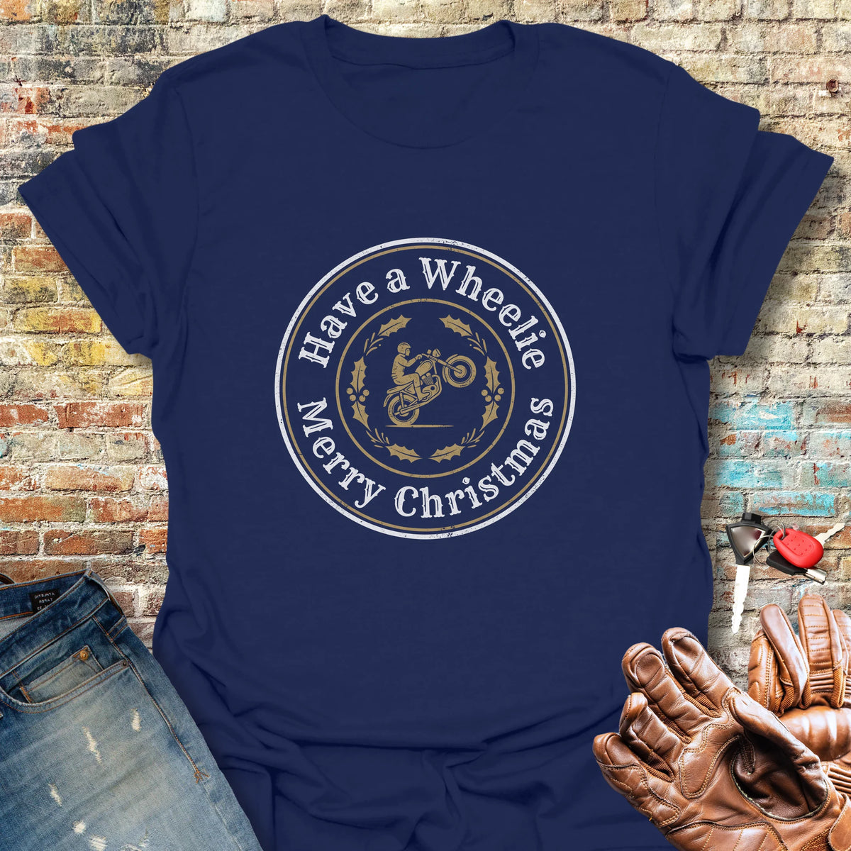Christmas Badge Softstyle T-Shirt - Navy