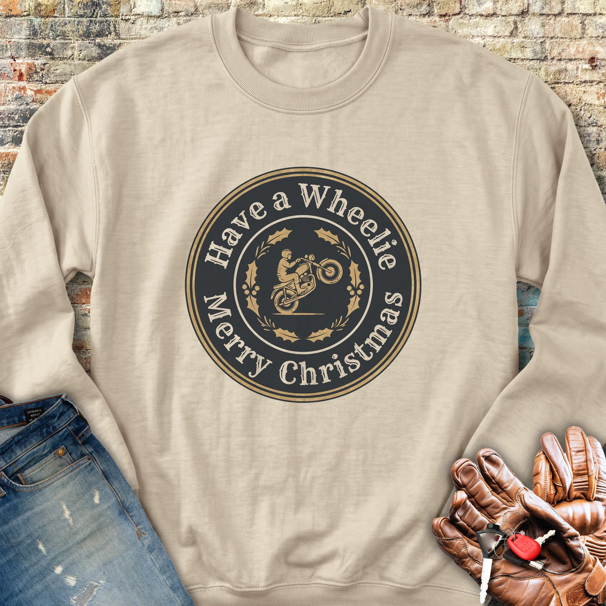 Christmas Badge Sweatshirt - Sand