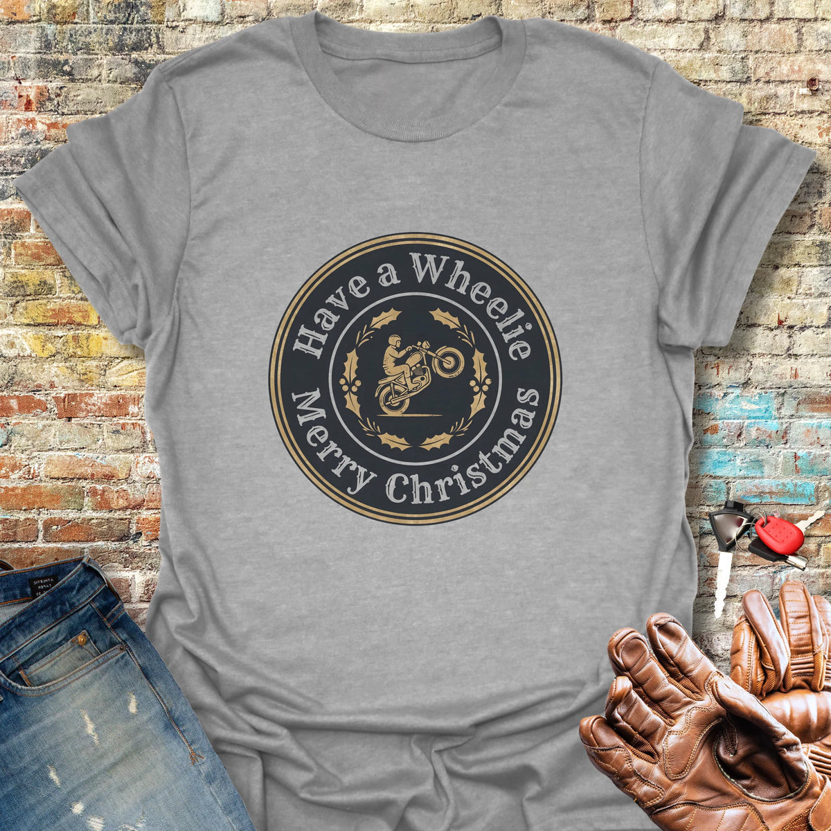Christmas Badge Softstyle T-Shirt - Sport Grey