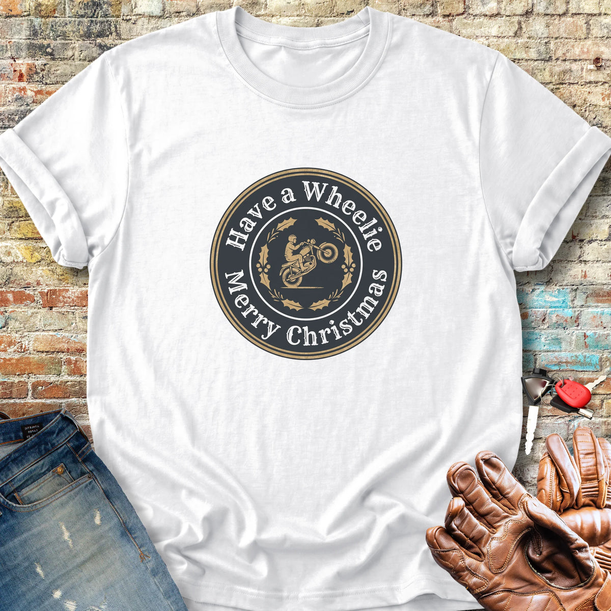 Christmas Badge Classic T-Shirt - White