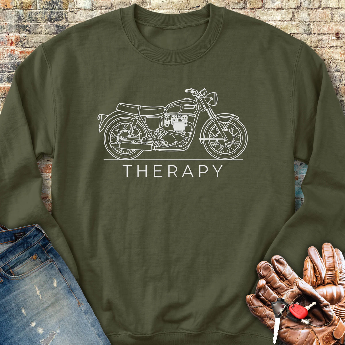 Classic Therapy Sweatshirt - Military Green
