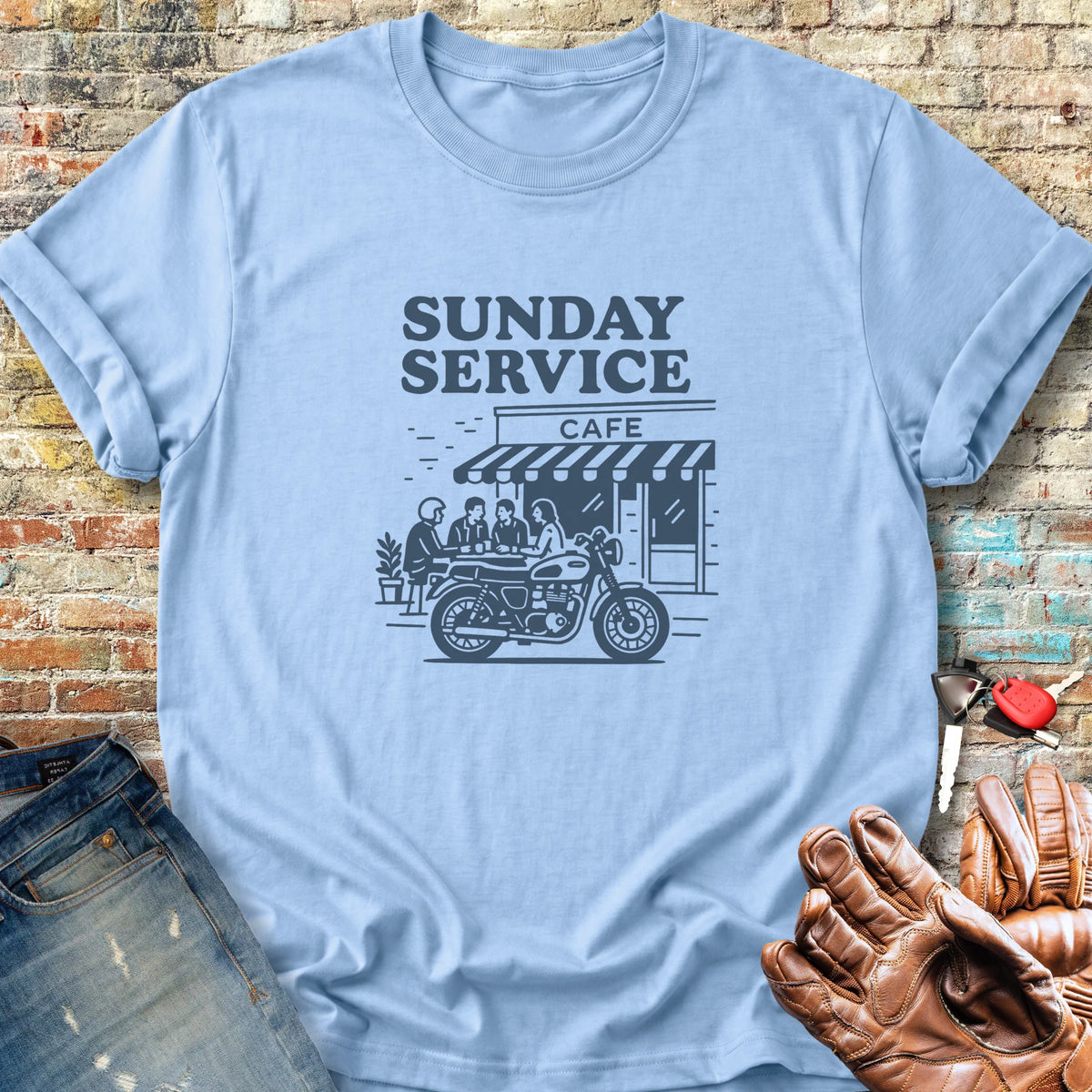 Coffee Run Classic T-Shirt - Light Blue