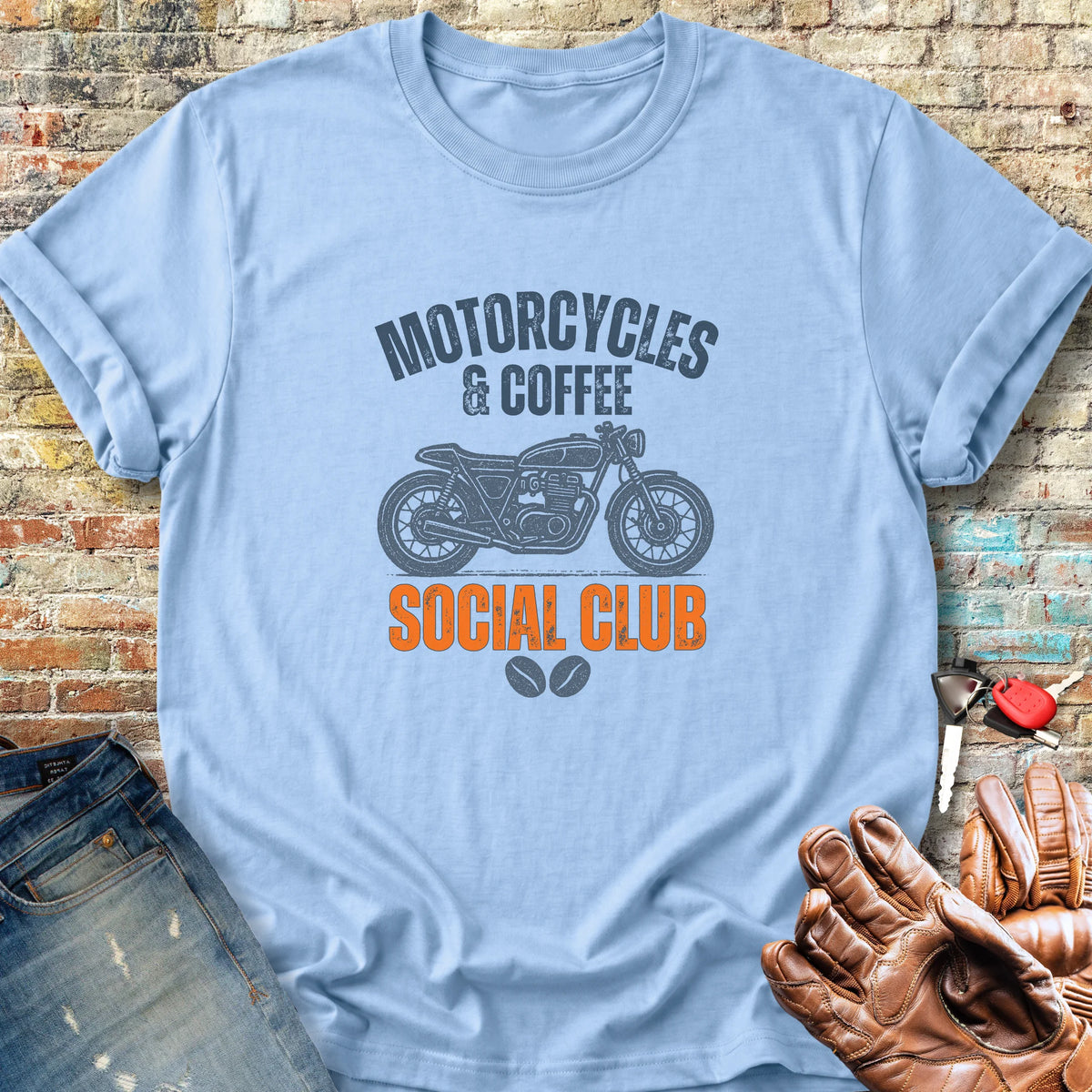 Coffee Social Classic T-Shirt - Light Blue