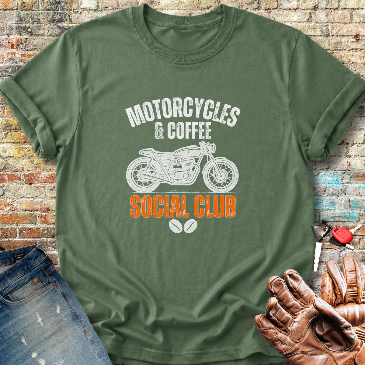 Coffee Social Classic T-Shirt - Military Green