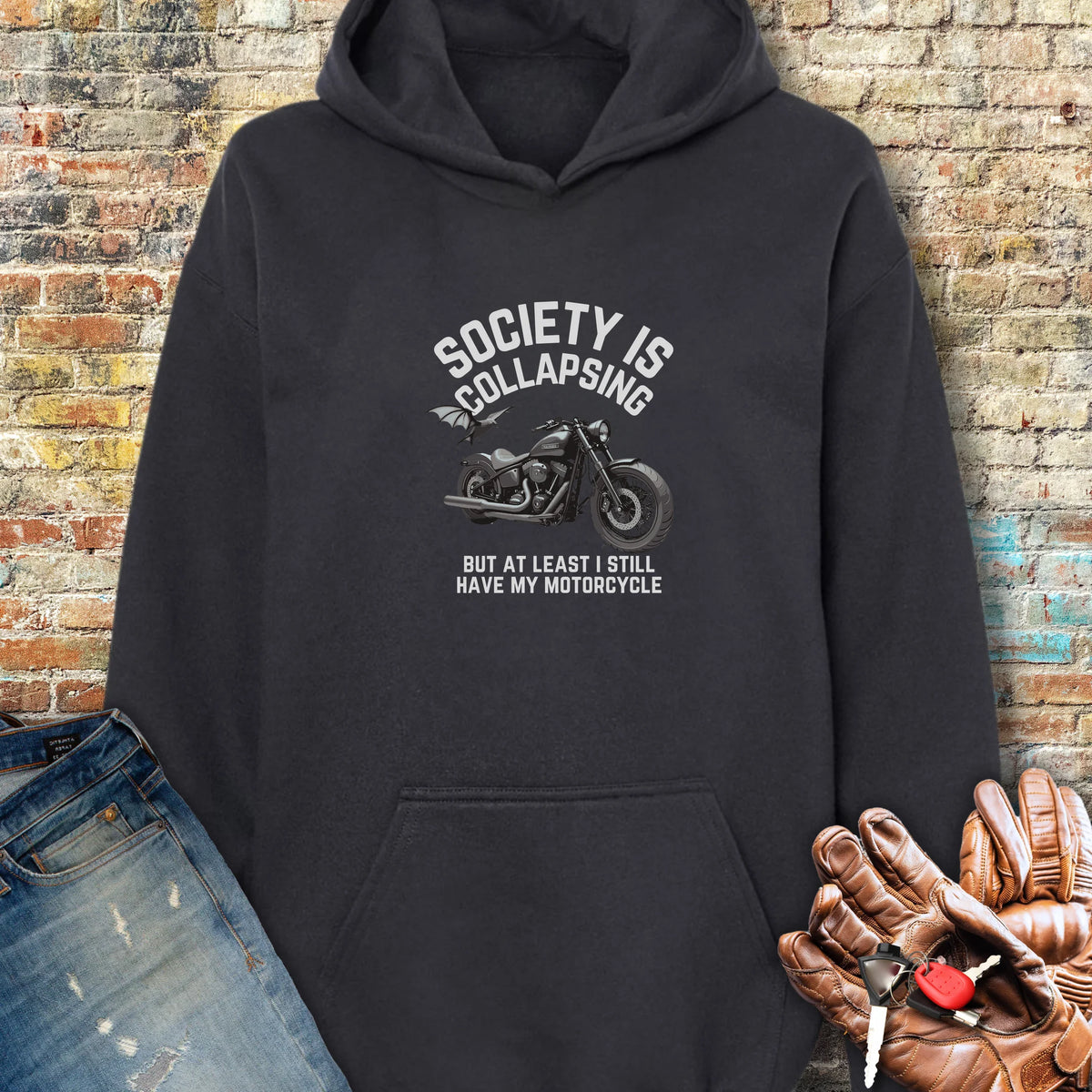 Collapsing Hoodie - Black