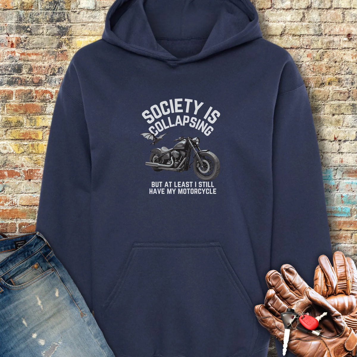 Collapsing Hoodie - Navy