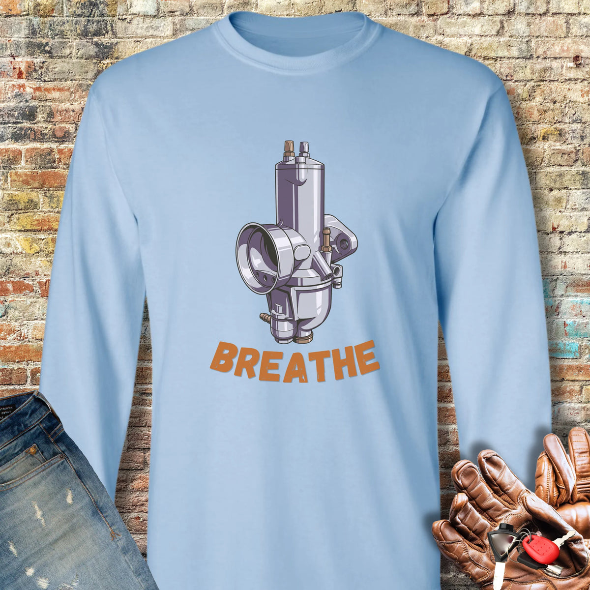 Concentric Long Sleeve T-Shirt - Light Blue