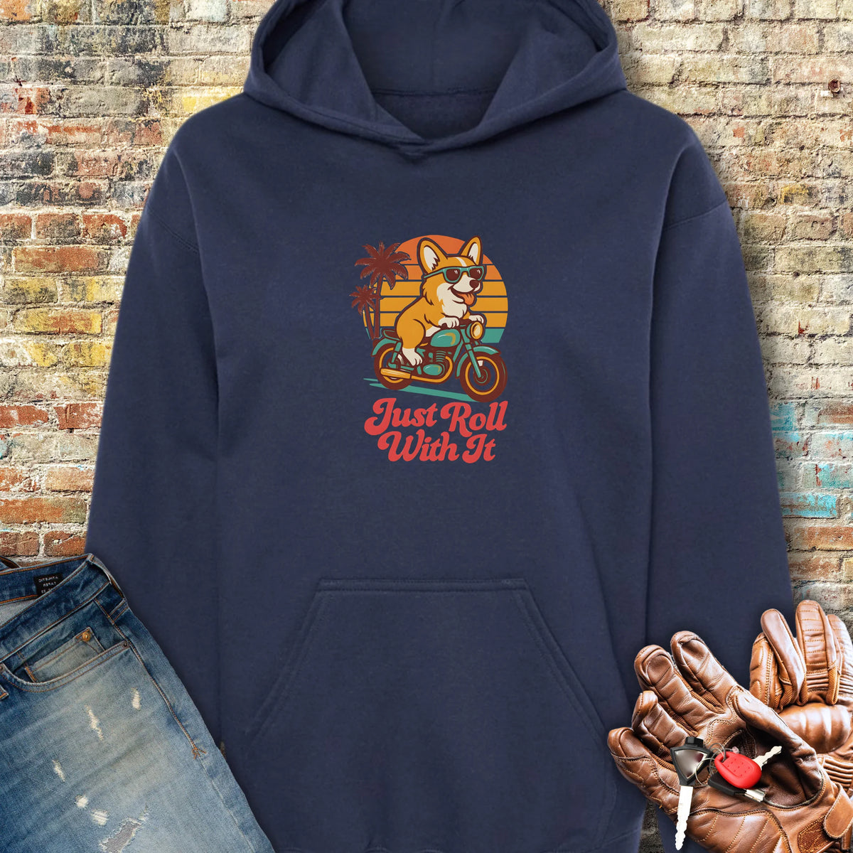 Cool Corgi Hoodie - Navy