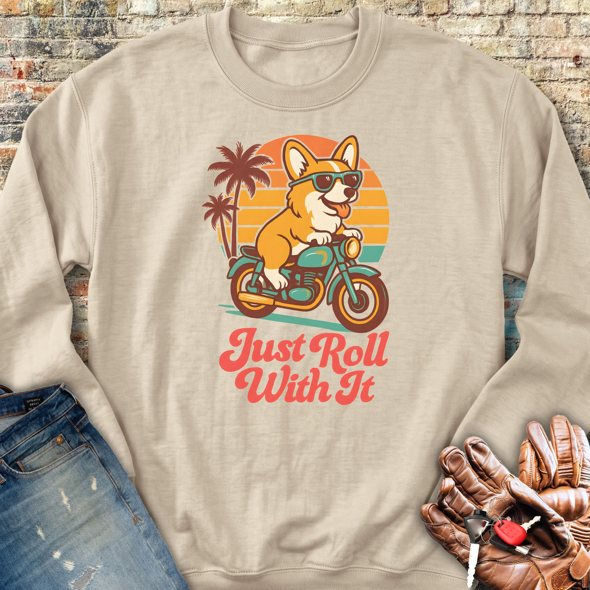 Cool Corgi Sweatshirt - Sand