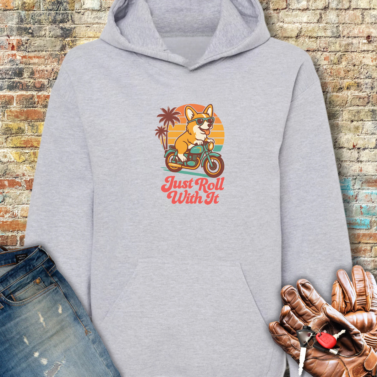 Cool Corgi Hoodie - Sport Grey
