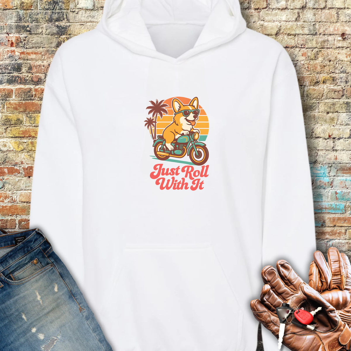 Cool Corgi Hoodie - White