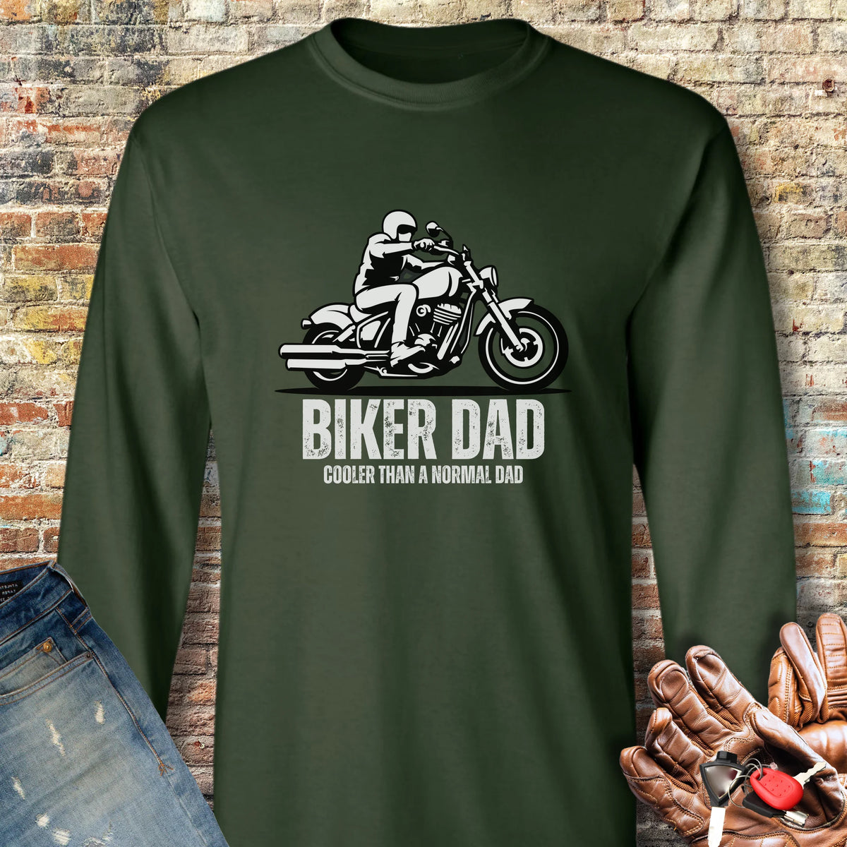 Cool Dad Long Sleeve T-Shirt - Forest Green