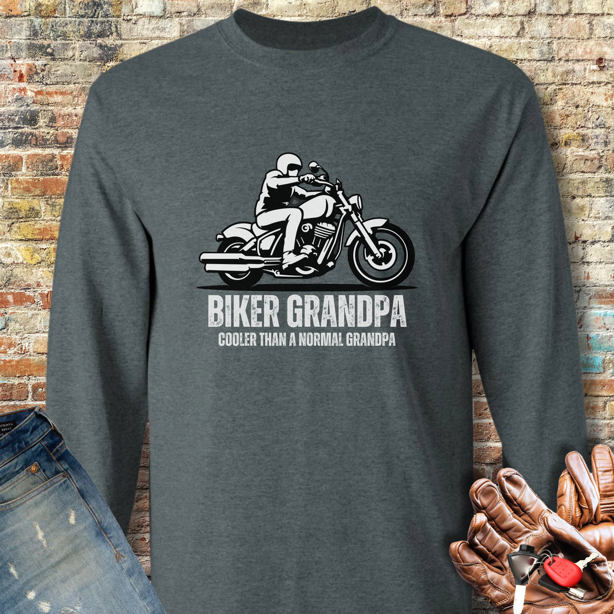 Cool Grandpa Long Sleeve T-Shirt - Dark Heather