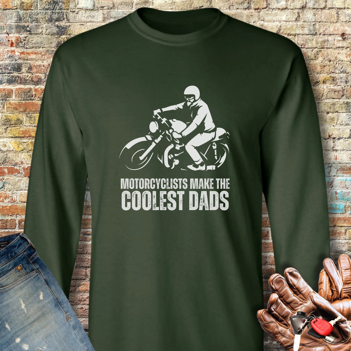 Coolest Dads Long Sleeve T-Shirt - Forest Green