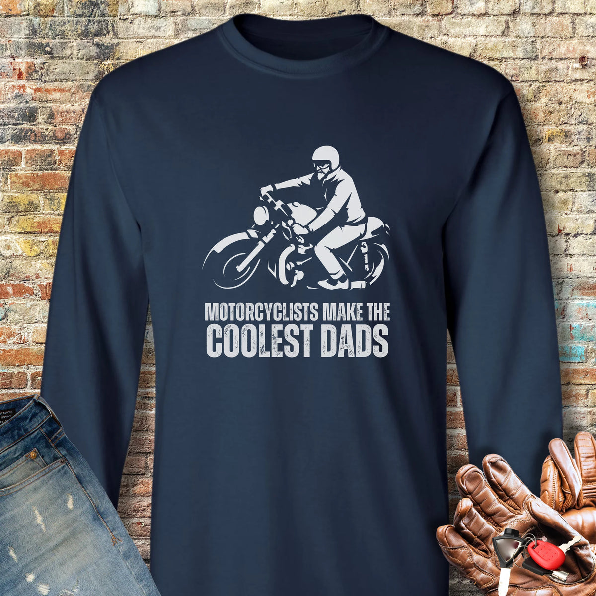 Coolest Dads Long Sleeve T-Shirt - Navy