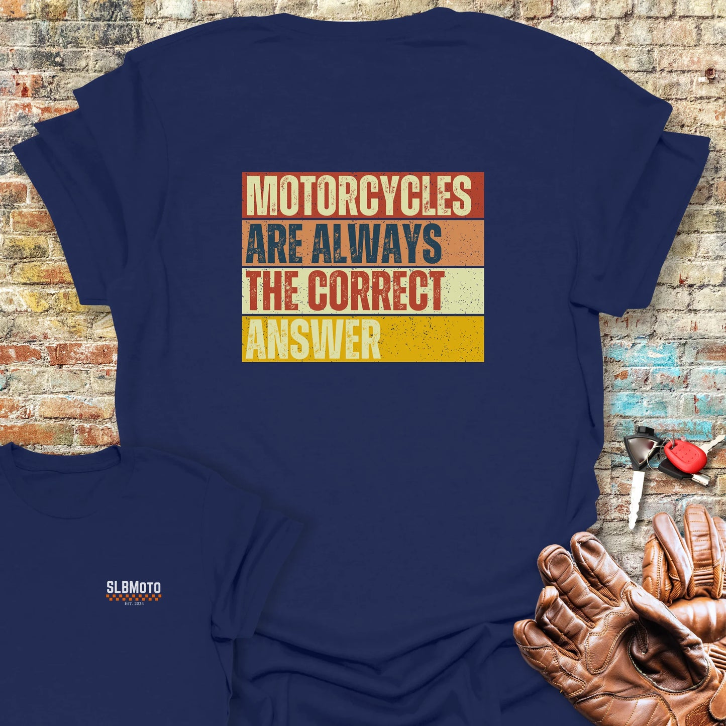 Correct Answer (Block) Back Print T-Shirt - Navy