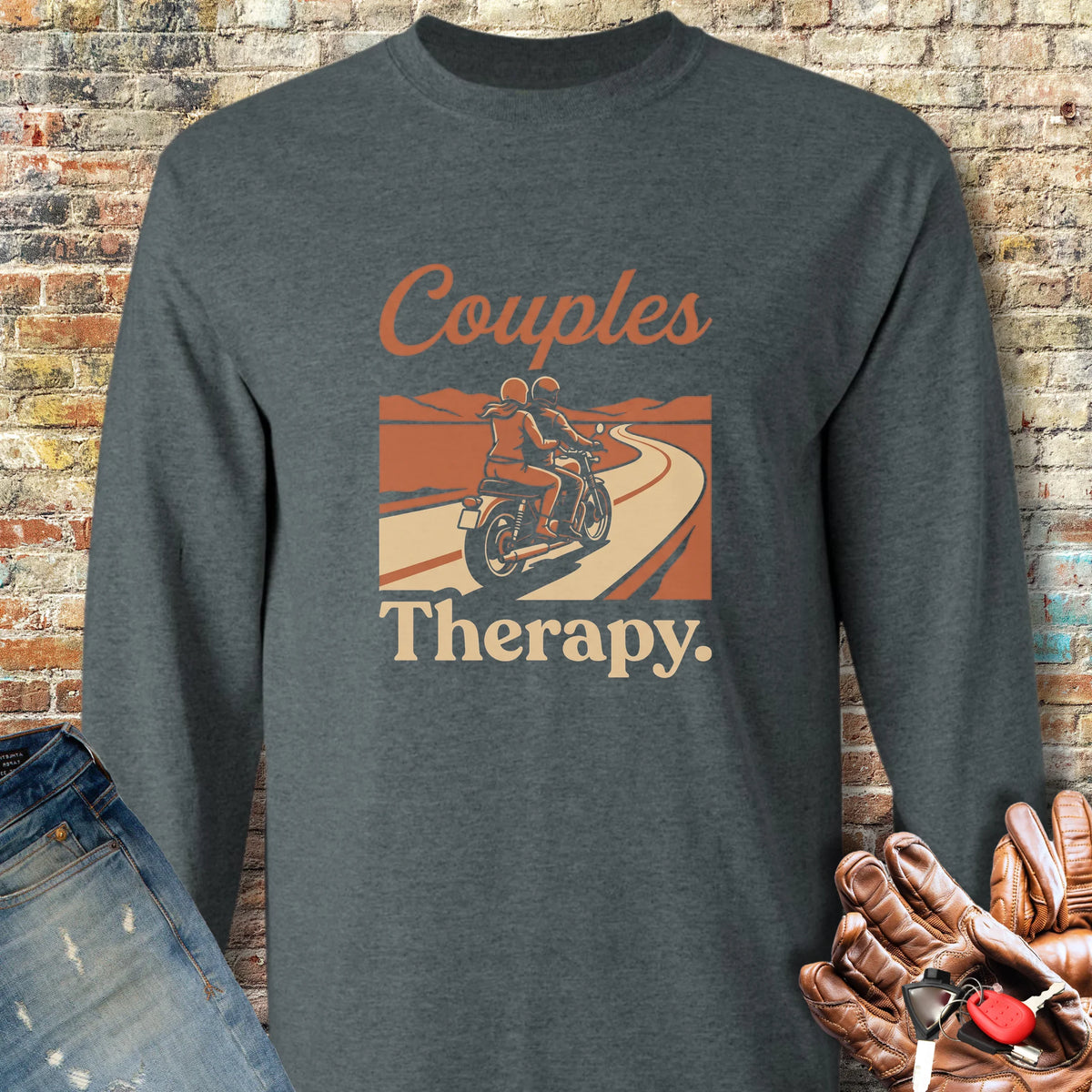 Couples Long Sleeve T-Shirt - Dark Heather