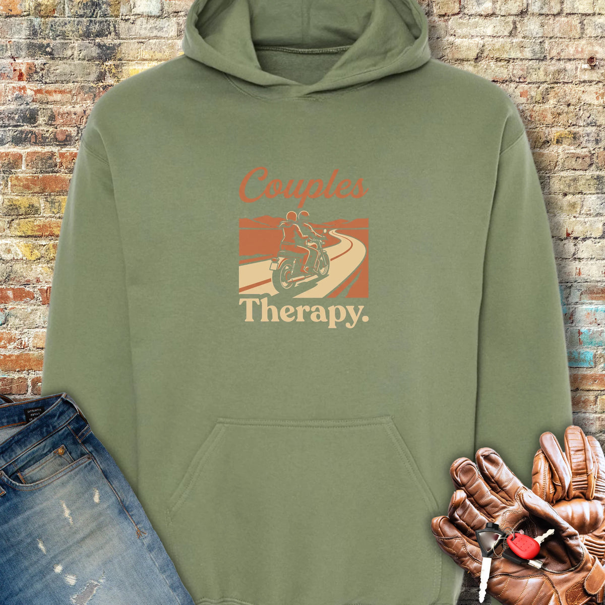 Couples Hoodie - Military Green