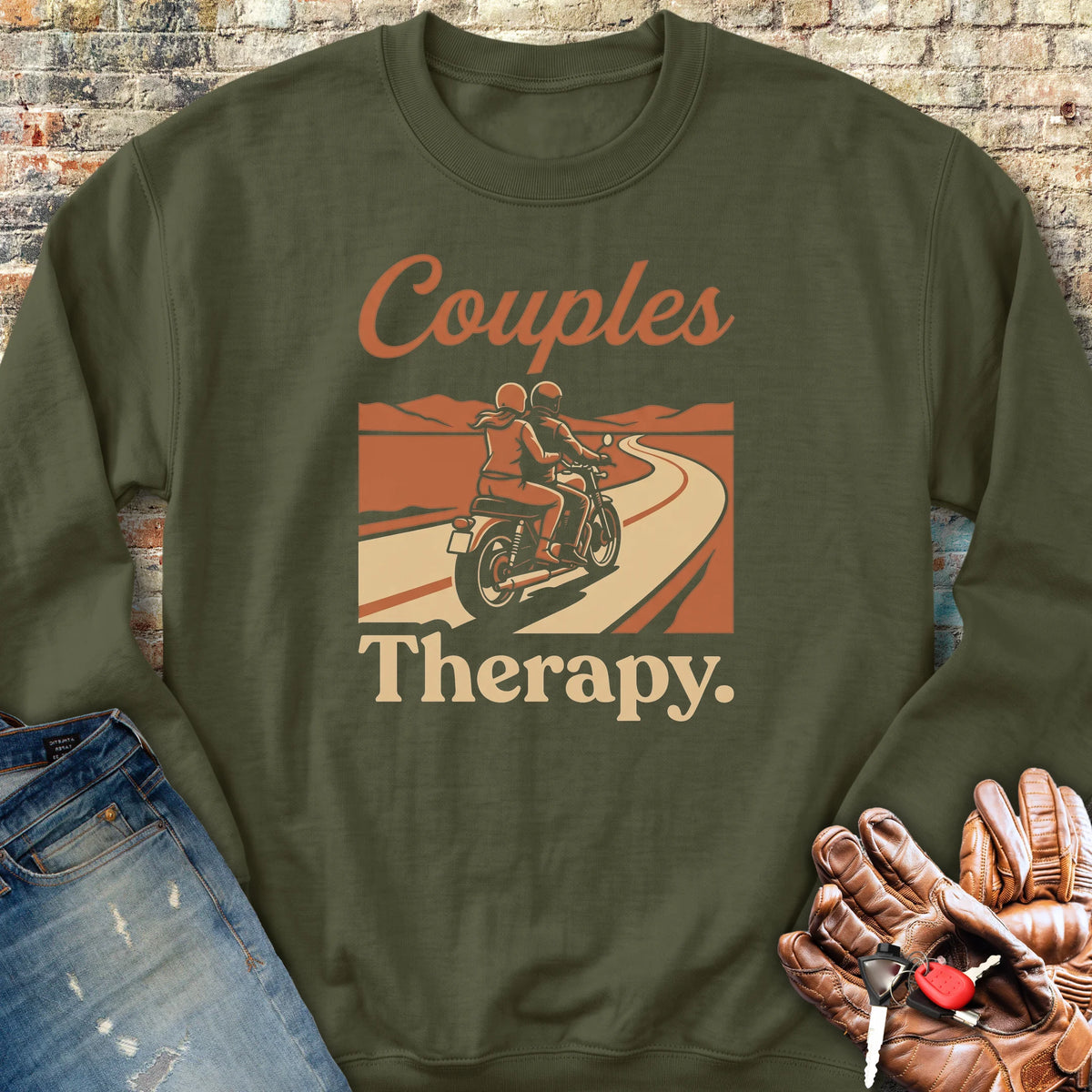 Couples Sweatshirt - Military Green