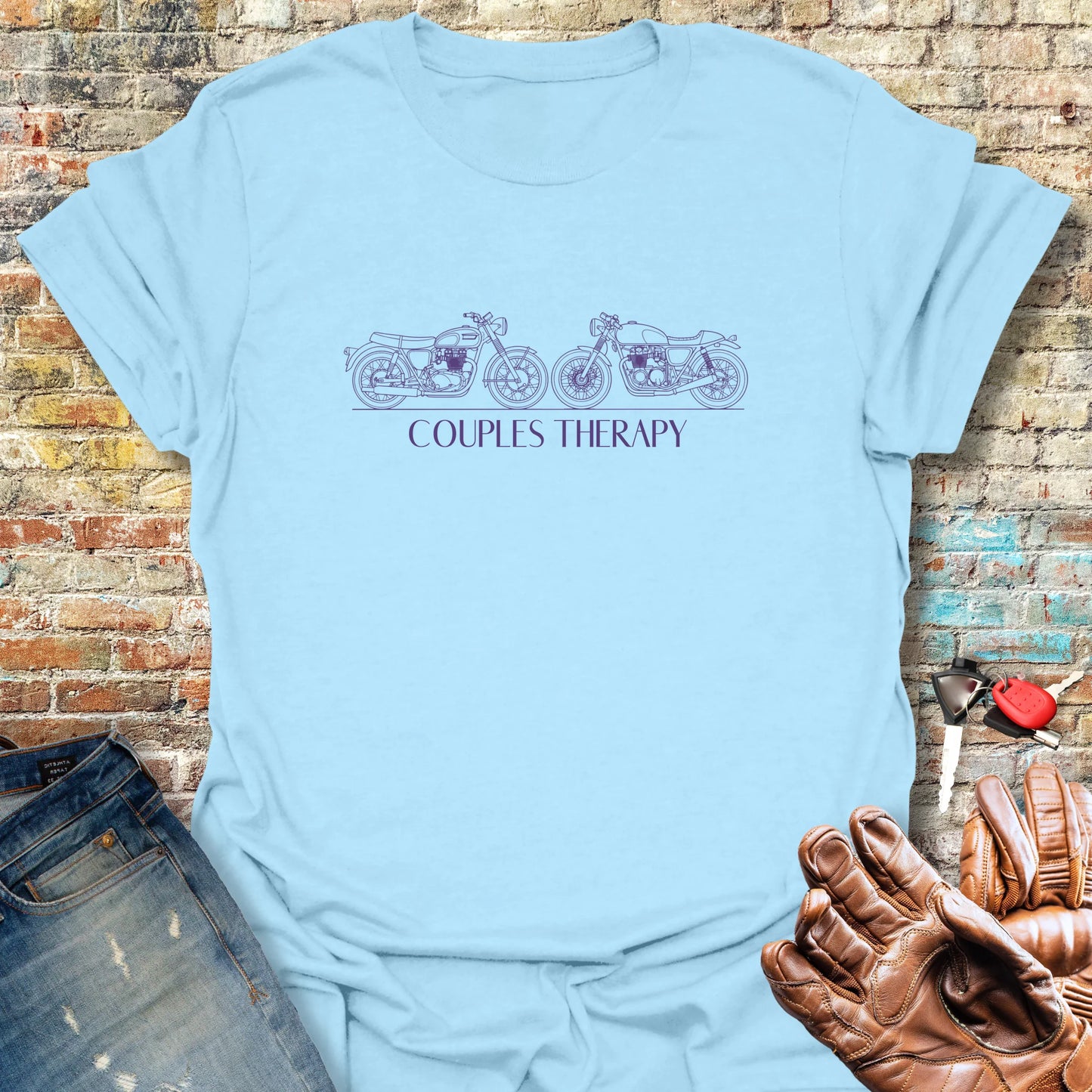 Couples Therapy T-Shirt - Light Blue