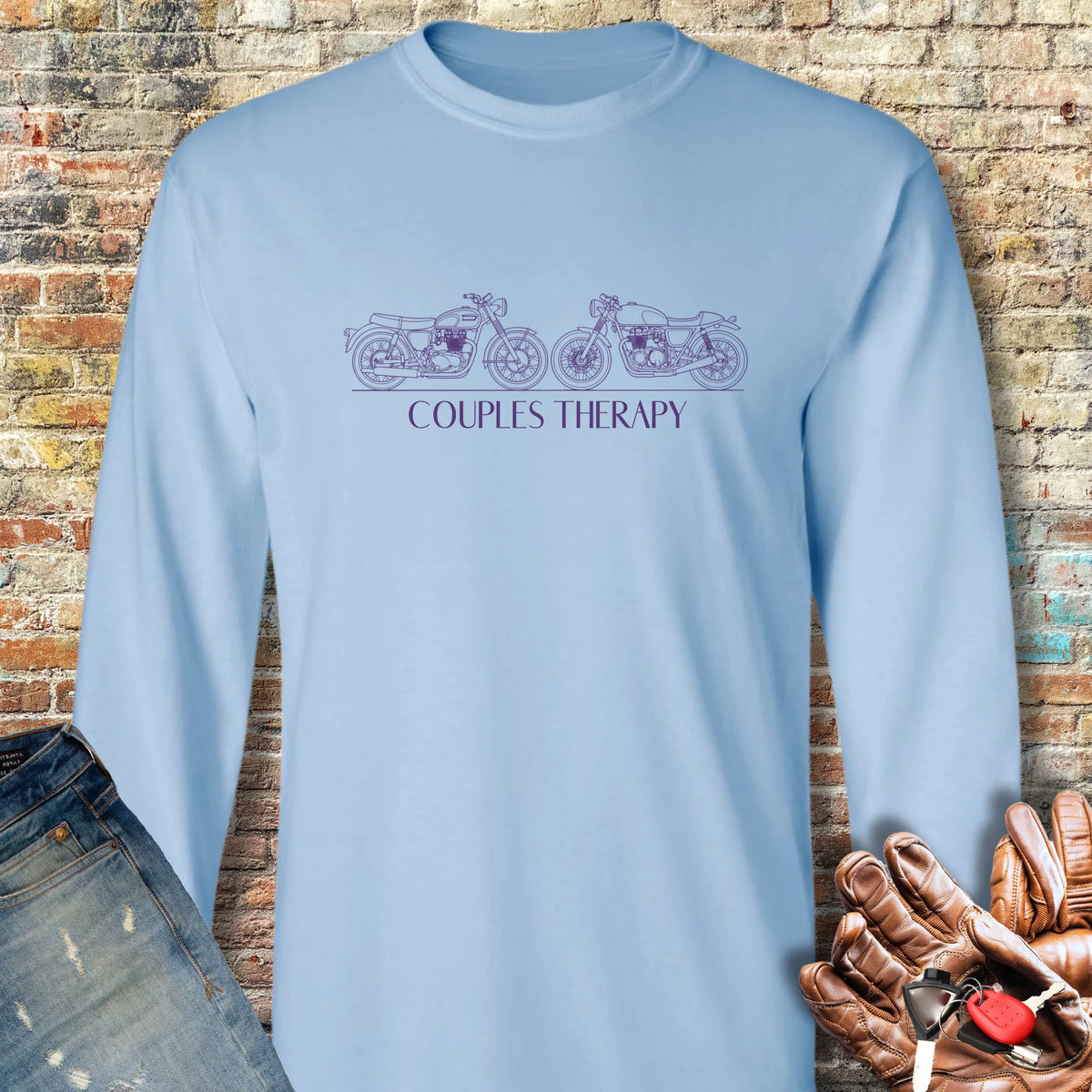 Couples Therapy Long Sleeve T-Shirt - Light Blue