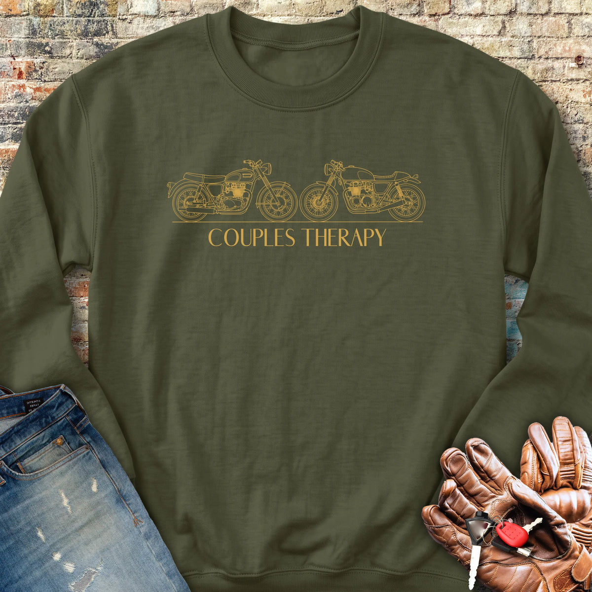 Couples Therapy Sweatshirt - Military Green