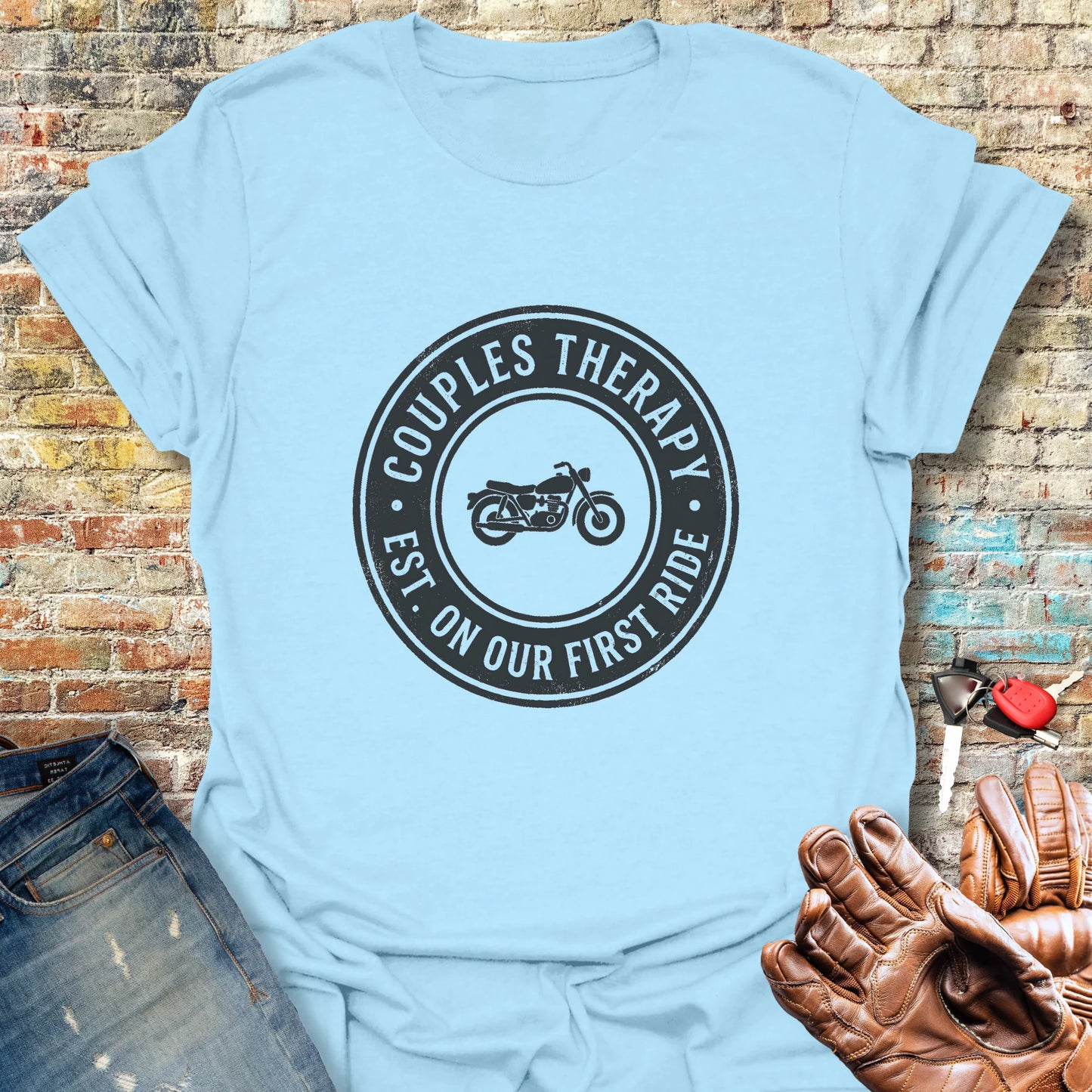 Couples Therapy Badge T-Shirt - Light Blue